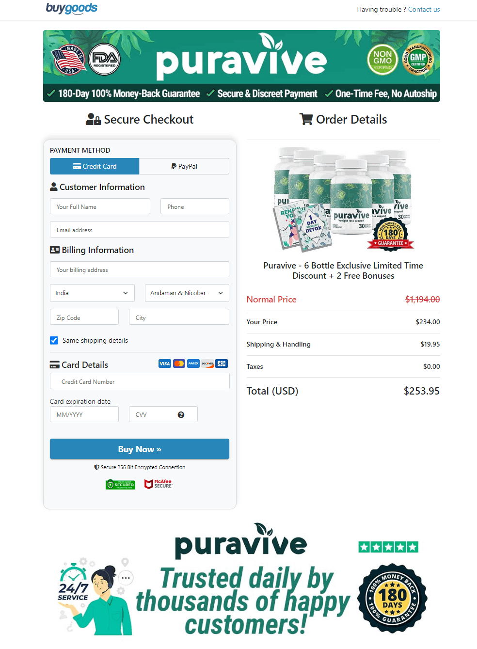 Puravive Secure Order Form